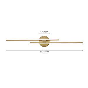 LightFixturesUSA-Modern 2-Light Linear LED Wall Sconce-Wall Sconce-Nickel-30.7 in