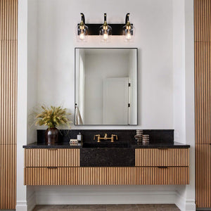 LightFixturesUSA-Modern 3-Light Glass Vanity Light-Wall Sconce--