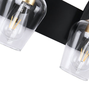 LightFixturesUSA-Modern 3-Light Glass Vanity Light-Wall Sconce--