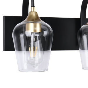 LightFixturesUSA-Modern 3-Light Glass Vanity Light-Wall Sconce--