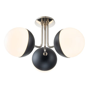 LightFixturesUSA-Modern 3-Light Milky Glass Globe Ceiling Light-Ceiling Light-Nickel-