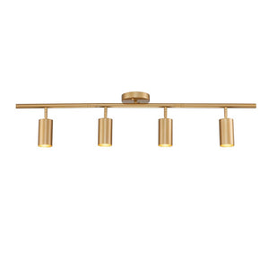 LightFixturesUSA-Modern 4-Light Linear Semi Flush Track Light-Ceiling Light-Gold-