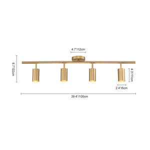 LightFixturesUSA-Modern 4-Light Linear Semi Flush Track Light-Ceiling Light-Gold-