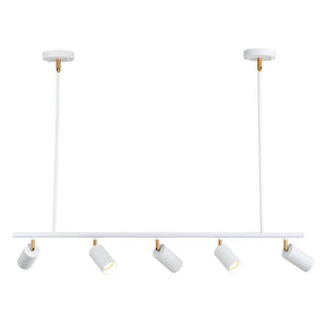 LightFixturesUSA-Modern 5-light Island Linear Track Light-Chandelier-Black+Gold-