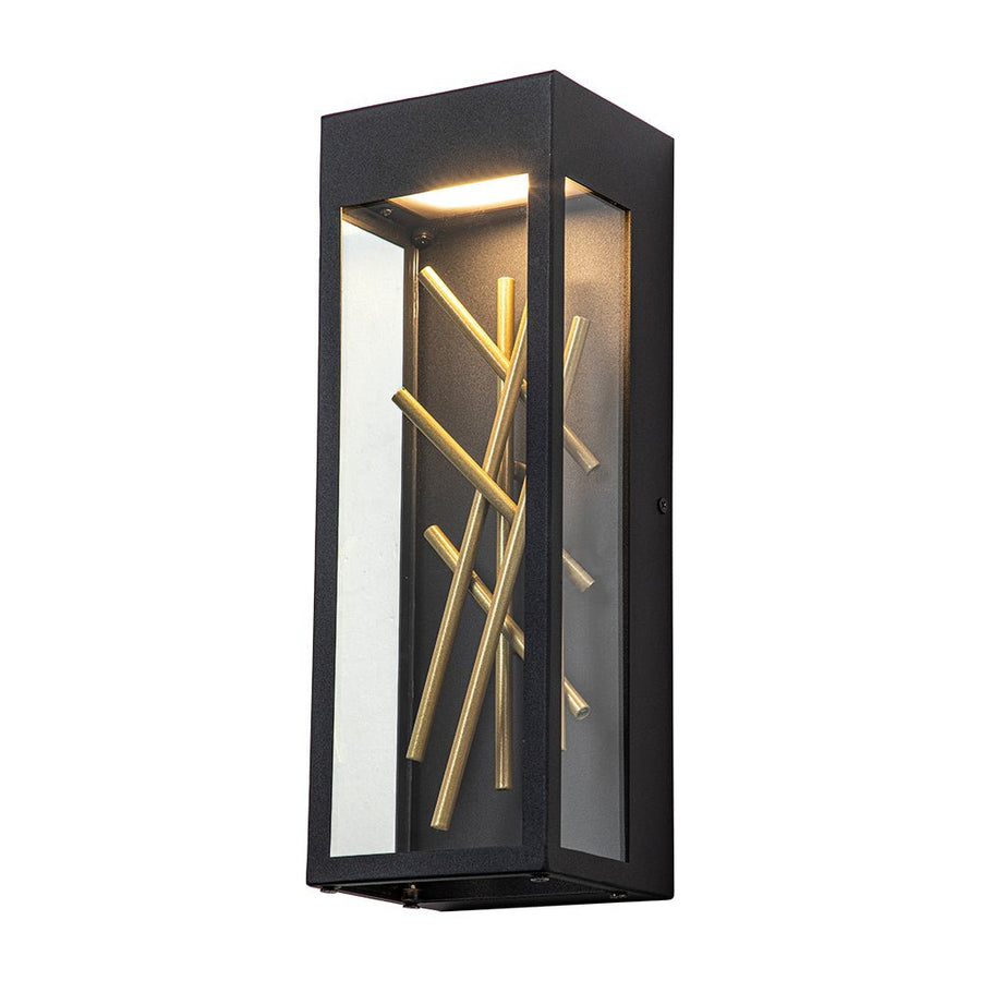 LightFixturesUSA-Modern Black Rectangular Box Outdoor LED Wall Sconce-Wall Sconce-Black-