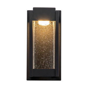 LightFixturesUSA-Modern Black Seeded Glass Rectangular Box LED Wall Light-Wall Sconce-Black-