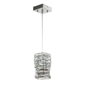 LightFixturesUSA-Modern Chrome Mini Crystal Pendant Light-Pendant Light--