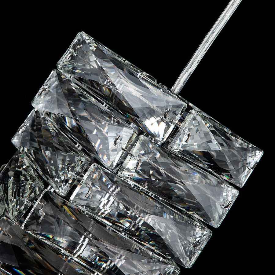 LightFixturesUSA-Modern Chrome Mini Crystal Pendant Light-Pendant Light--