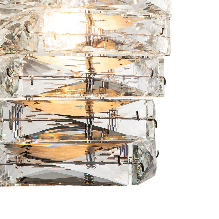 LightFixturesUSA-Modern Chrome Mini Crystal Pendant Light-Pendant Light--