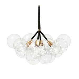 LightFixturesUSA-Modern Cluster Glass Bubble Chandelier-Chandelier-Black-12 Globes