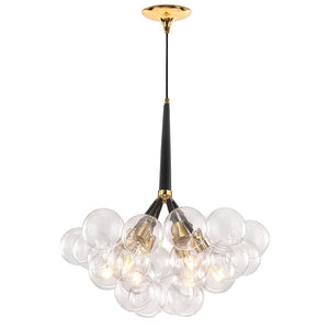 LightFixturesUSA-Modern Cluster Glass Bubble Chandelier-Chandelier-Black-20 Globes