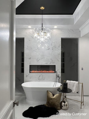 LightFixturesUSA-Modern Cluster Glass Bubble Chandelier-Chandelier-Black-20 Globes