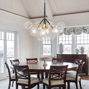 LightFixturesUSA-Modern Cluster Glass Bubble Chandelier-Chandelier-Black-20 Globes