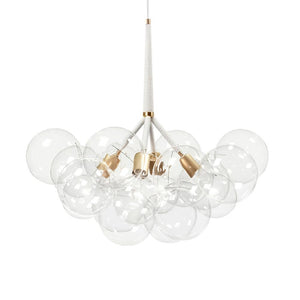LightFixturesUSA-Modern Cluster Glass Bubble Chandelier-Chandelier-White-12 Globes