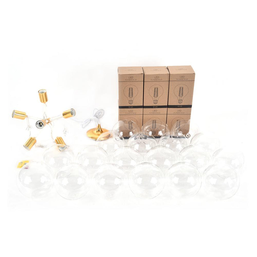 LightFixturesUSA-Modern Cluster Glass Bubble Chandelier-Chandelier-White-20 Globes
