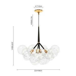 LightFixturesUSA-Modern Cluster Glass Bubble Chandelier-Chandelier-White-20 Globes