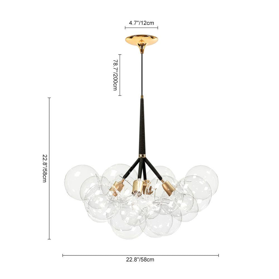LightFixturesUSA-Modern Cluster Glass Bubble Chandelier-Chandelier-White-20 Globes