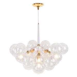 LightFixturesUSA-Modern Cluster Glass Bubble Chandelier-Chandelier-White-20 Globes