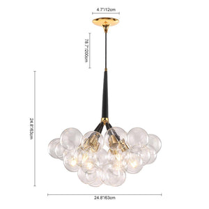 LightFixturesUSA-Modern Cluster Glass Bubble Chandelier-Chandelier-White-20 Globes