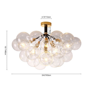 LightFixturesUSA-Modern Cluster Glass Bubble Chandelier / Semi Flush-Chandelier-Black-12 Globes