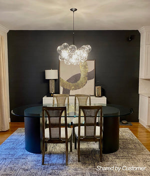 LightFixturesUSA-Modern Cluster Glass Globe Bubble Chandelier-Chandelier-Black-