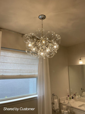 LightFixturesUSA-Modern Cluster Glass Globe Bubble Chandelier-Chandelier-Black-