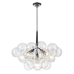 LightFixturesUSA-Modern Cluster Glass Globe Bubble Chandelier-Chandelier-Black-