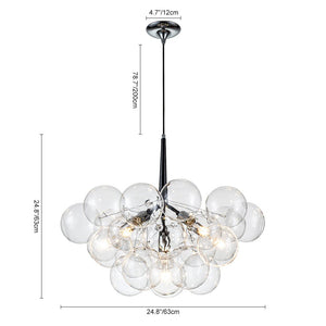 LightFixturesUSA-Modern Cluster Glass Globe Bubble Chandelier-Chandelier-Black-