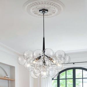 LightFixturesUSA-Modern Cluster Glass Globe Bubble Chandelier-Chandelier-Black-