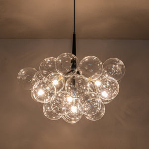 LightFixturesUSA-Modern Cluster Glass Globe Bubble Chandelier-Chandelier-Black-