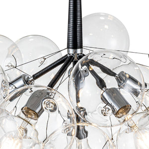 LightFixturesUSA-Modern Cluster Glass Globe Bubble Chandelier-Chandelier-Black-