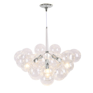 LightFixturesUSA-Modern Cluster Glass Globe Bubble Chandelier-Chandelier-White-
