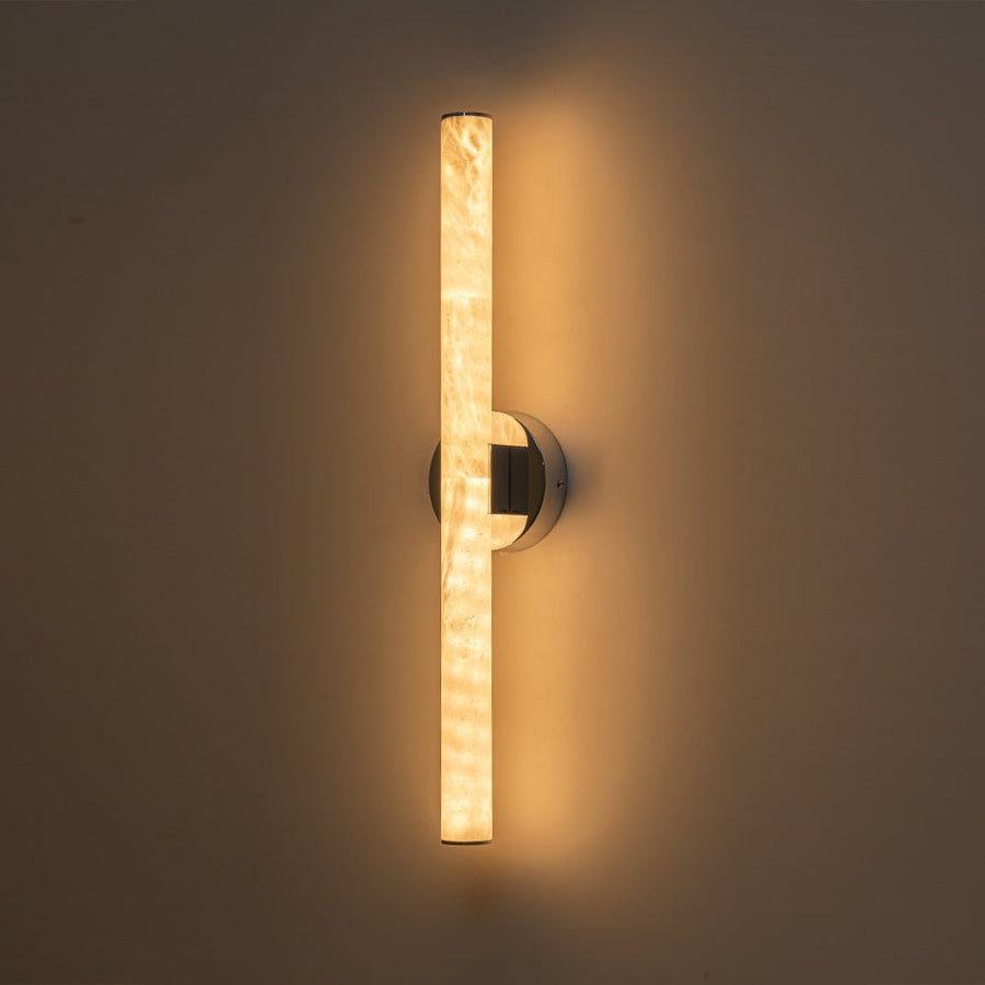 LightFixturesUSA-Modern Dimmable LED Marble Tube Vanity Wall Light-Wall Sconce-Chrome-