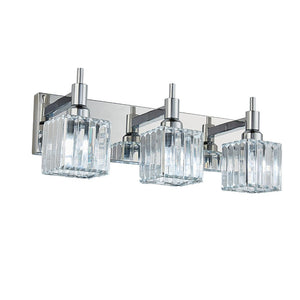 LightFixturesUSA-Modern Glam Crystal Bathroom Vanity Light-Wall Sconce-Black+Gold-4-Lt