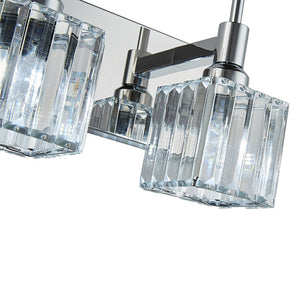 LightFixturesUSA-Modern Glam Crystal Bathroom Vanity Light-Wall Sconce-Black+Gold-4-Lt