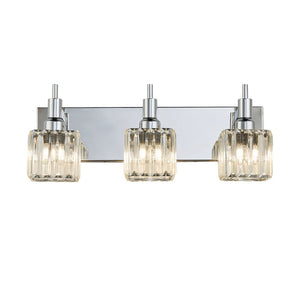 LightFixturesUSA-Modern Glam Crystal Bathroom Vanity Light-Wall Sconce-Black+Gold-4-Lt