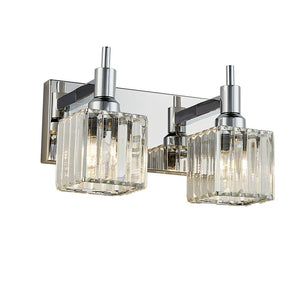 LightFixturesUSA-Modern Glam Crystal Bathroom Vanity Light-Wall Sconce-Black+Gold-4-Lt
