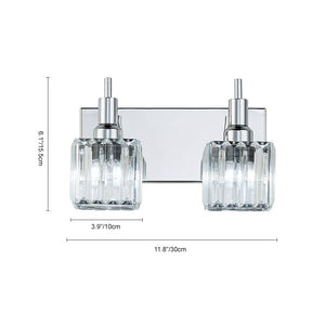 LightFixturesUSA-Modern Glam Crystal Bathroom Vanity Light-Wall Sconce-Black+Gold-4-Lt