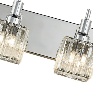 LightFixturesUSA-Modern Glam Crystal Bathroom Vanity Light-Wall Sconce-Black+Gold-4-Lt