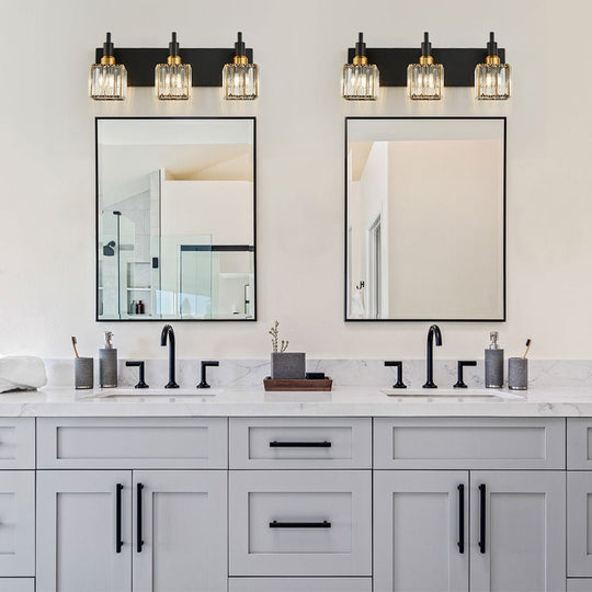 Modern Glam Crystal Bathroom Vanity Wall Light | LightFixturesUSA