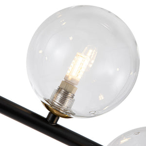 LightFixturesUSA-Modern Glass Bubble Kitchen Island Linear Pendant-Chandelier-Black-