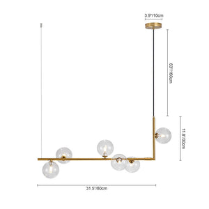 LightFixturesUSA-Modern Glass Bubble Kitchen Island Linear Pendant-Chandelier-Black-