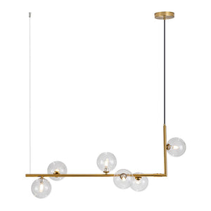 LightFixturesUSA-Modern Glass Bubble Kitchen Island Linear Pendant-Chandelier-Black-