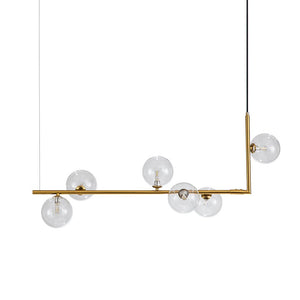 LightFixturesUSA-Modern Glass Bubble Kitchen Island Linear Pendant-Chandelier-Black-