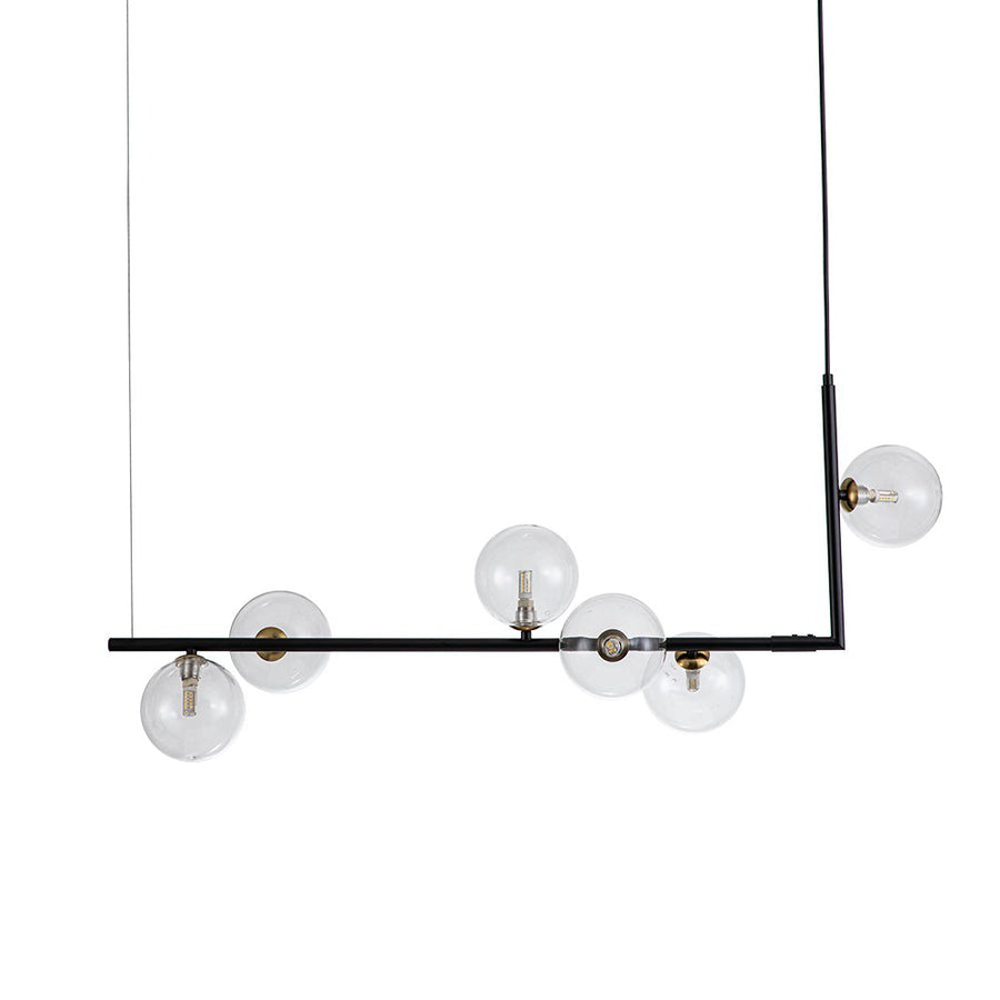 LightFixturesUSA-Modern Glass Bubble Kitchen Island Linear Pendant-Chandelier-Black-