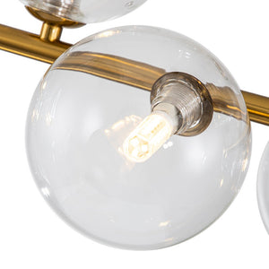 LightFixturesUSA-Modern Glass Bubble Kitchen Island Linear Pendant-Chandelier-Black-