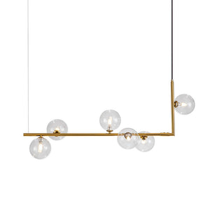 LightFixturesUSA-Modern Glass Bubble Kitchen Island Linear Pendant-Chandelier-Black-