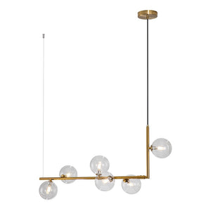 LightFixturesUSA-Modern Glass Bubble Kitchen Island Linear Pendant-Chandelier-Black-