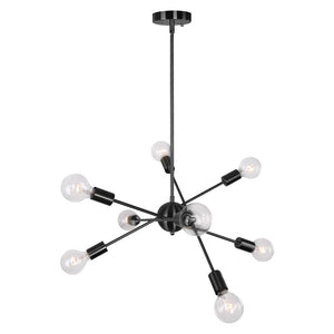 LightFixturesUSA-Modern Globe Linear Sputnik Chandelier-Chandelier-Black-8 Lt
