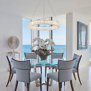LightFixturesUSA-Modern Luxury Chrome Crystal LED Ring Chandelier-Chandelier-Chrome-